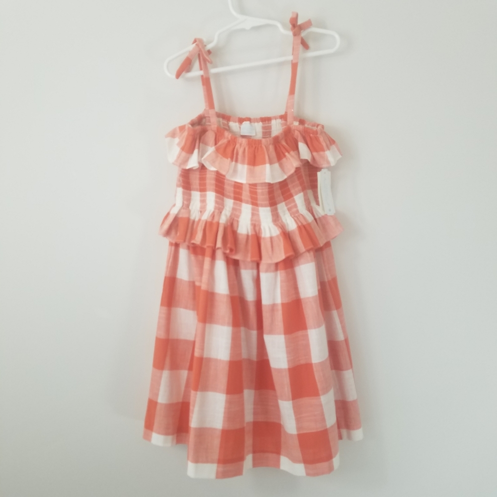 NWT Edgehill collection 6 gingham check plaid picnic smocked ruffle dress